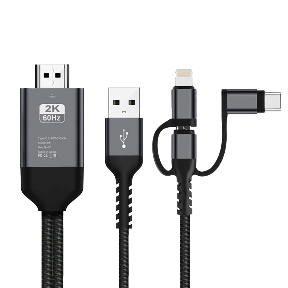 UCable - HDMI to Lightning Cable 3 in 1 Screen Mirroring Adapter Horizontal & Vertical