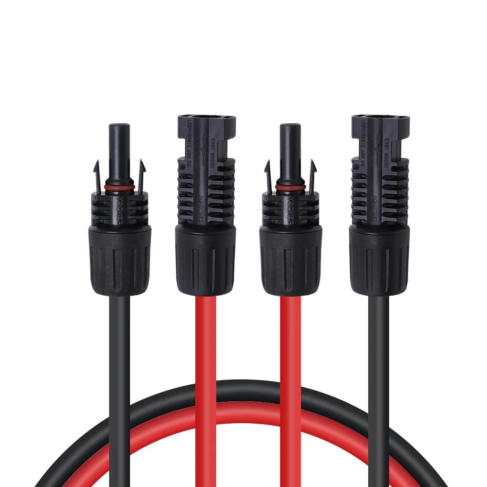 High-Quality Solar Extension Cables with PV Connectors - Red and Black Pair