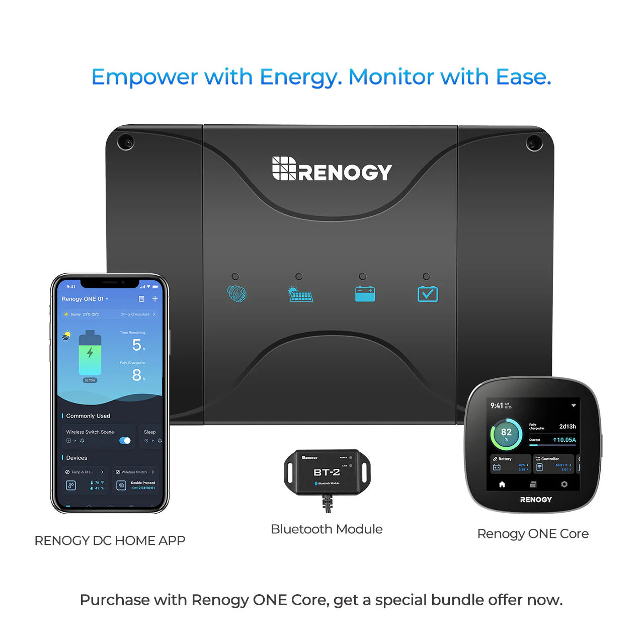 DCC30S 12V 30A Dual Input DC to DC Battery Charger with MPPT W/ Renogy ONE M1