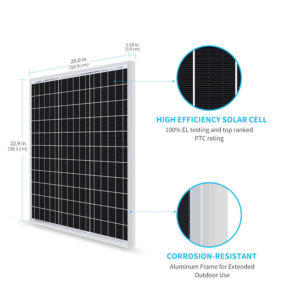 Renogy 50W 12V Monocrystalline Solar Panel